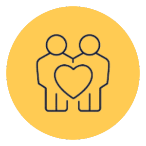 two people and heart graphic icon